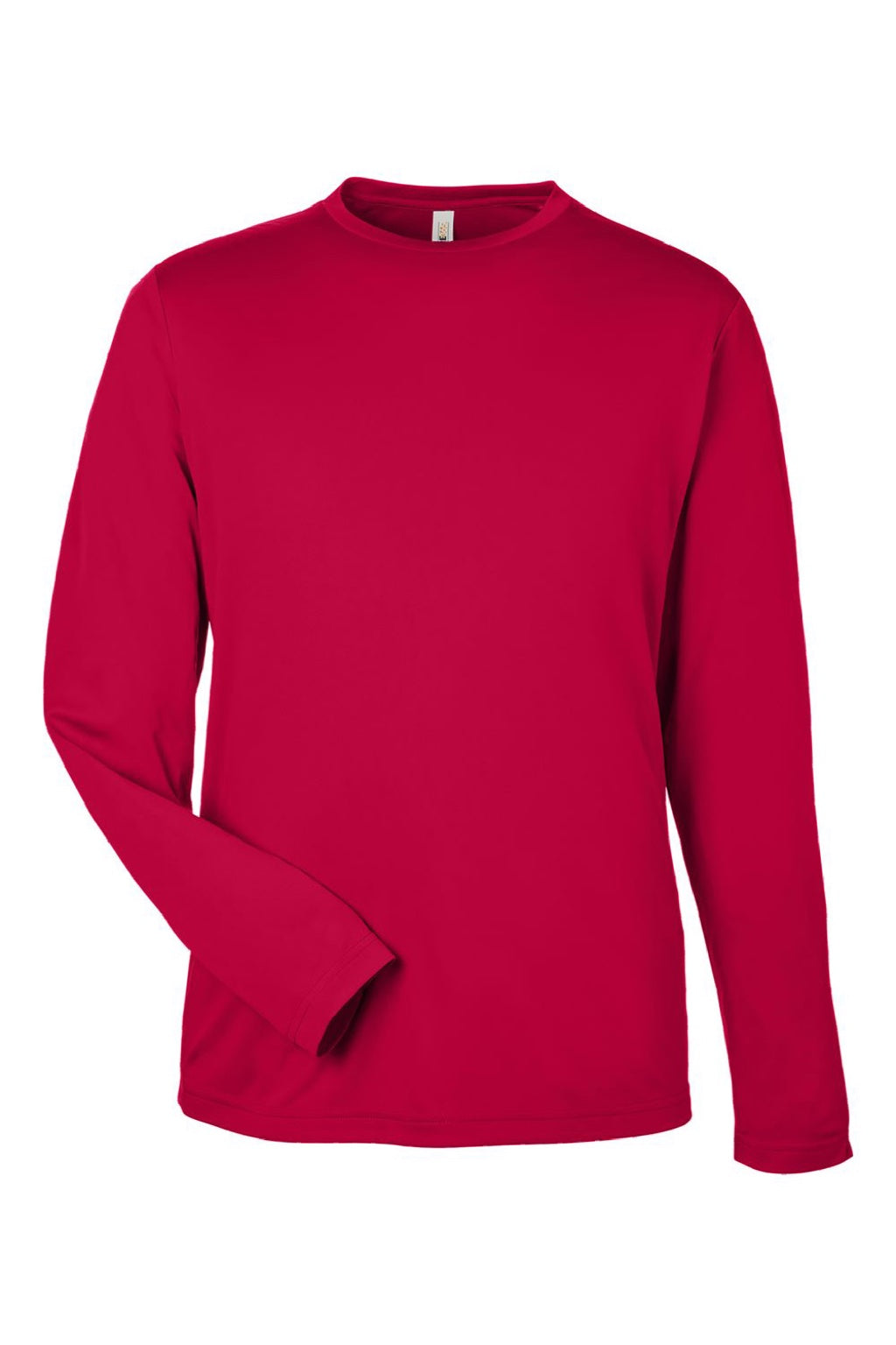 Core 365 CE10L Mens Capital Performance Long Sleeve Crewneck T-Shirt Classic Red Flat Front