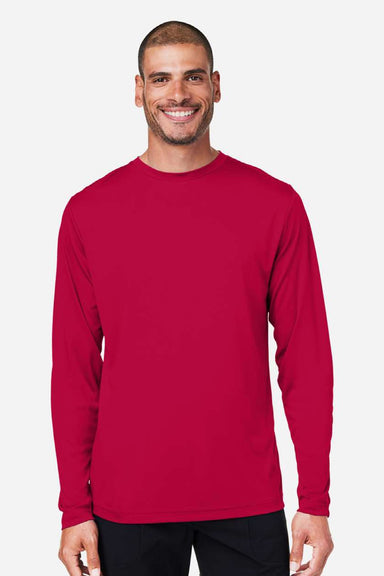 Core 365 CE10L Mens Capital Performance Long Sleeve Crewneck T-Shirt Classic Red Model Front