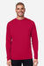 Core 365 CE10L Mens Capital Performance Long Sleeve Crewneck T-Shirt Classic Red Model Front
