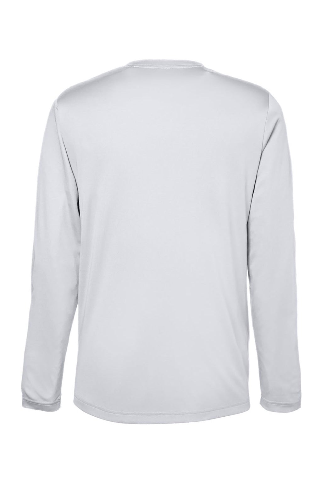 Core 365 CE10L Mens Capital Performance Long Sleeve Crewneck T-Shirt Platinum Grey Flat Back