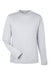 Core 365 CE10L Mens Capital Performance Long Sleeve Crewneck T-Shirt Platinum Grey Flat Front