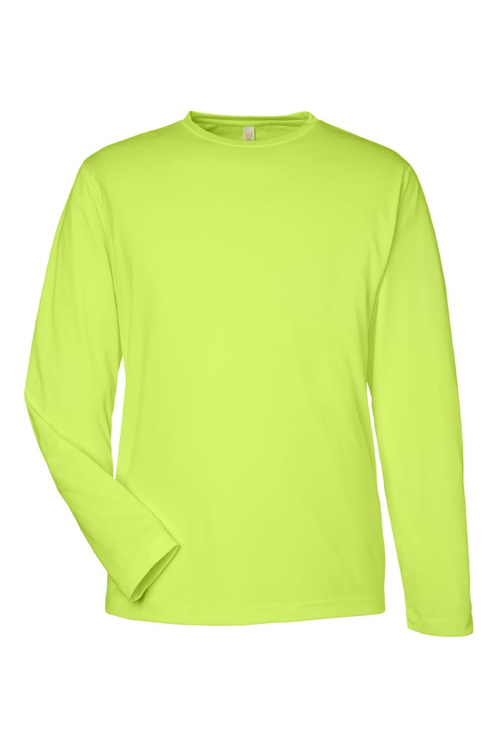 Core 365 CE10L Mens Capital Performance Long Sleeve Crewneck T-Shirt Safety Yellow Flat Front