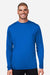 Core 365 CE10L Mens Capital Performance Long Sleeve Crewneck T-Shirt True Royal Blue Model Front