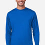 Core 365 Mens Capital Performance Moisture Wicking Long Sleeve Crewneck T-Shirt - True Royal Blue - New