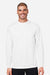 Core 365 CE10L Mens Capital Performance Long Sleeve Crewneck T-Shirt White Model Front