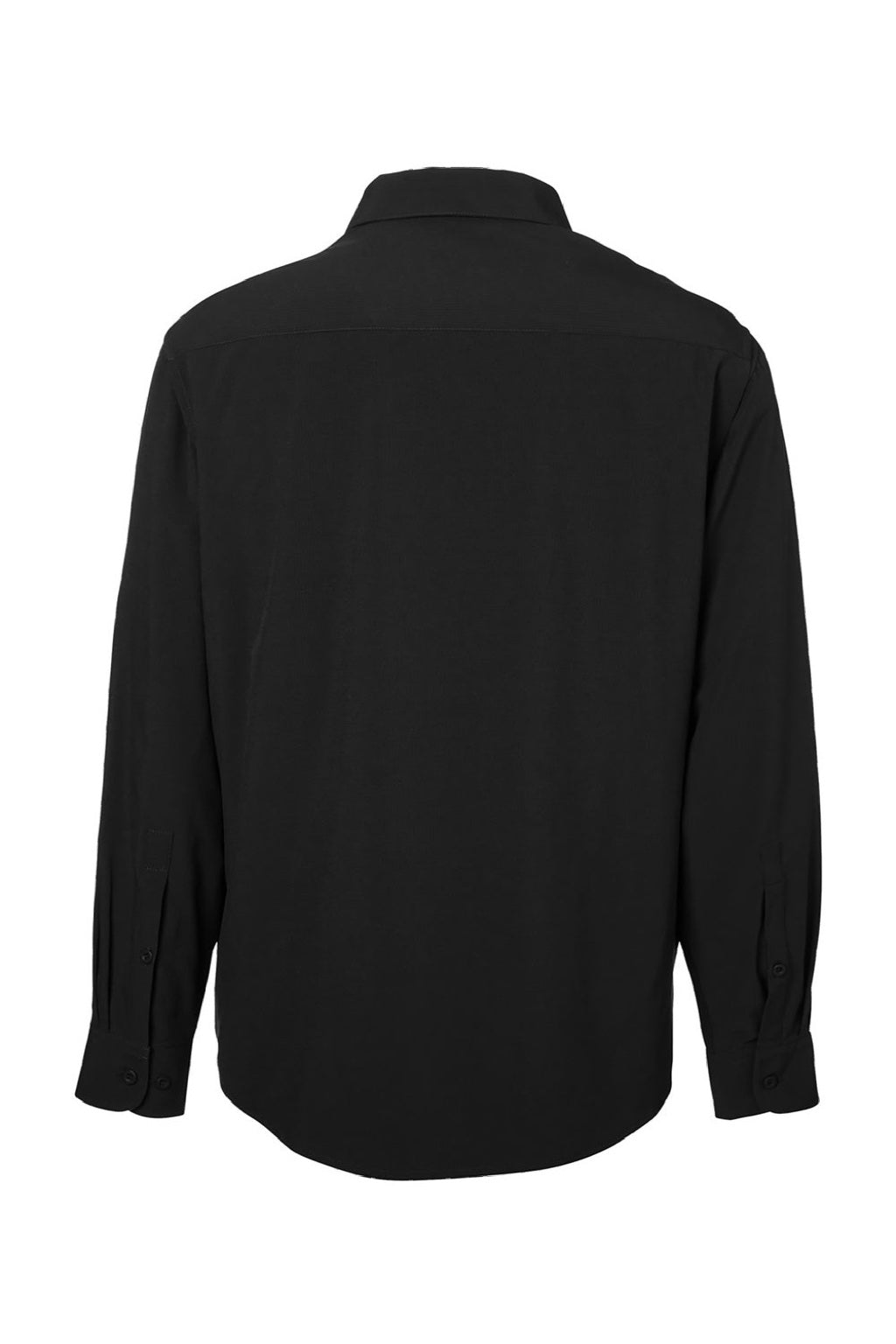 Core 365 CE510L Mens Ultra UVP Marina Long Sleeve Button Down Shirt w/ Double Pockets Black Flat Back