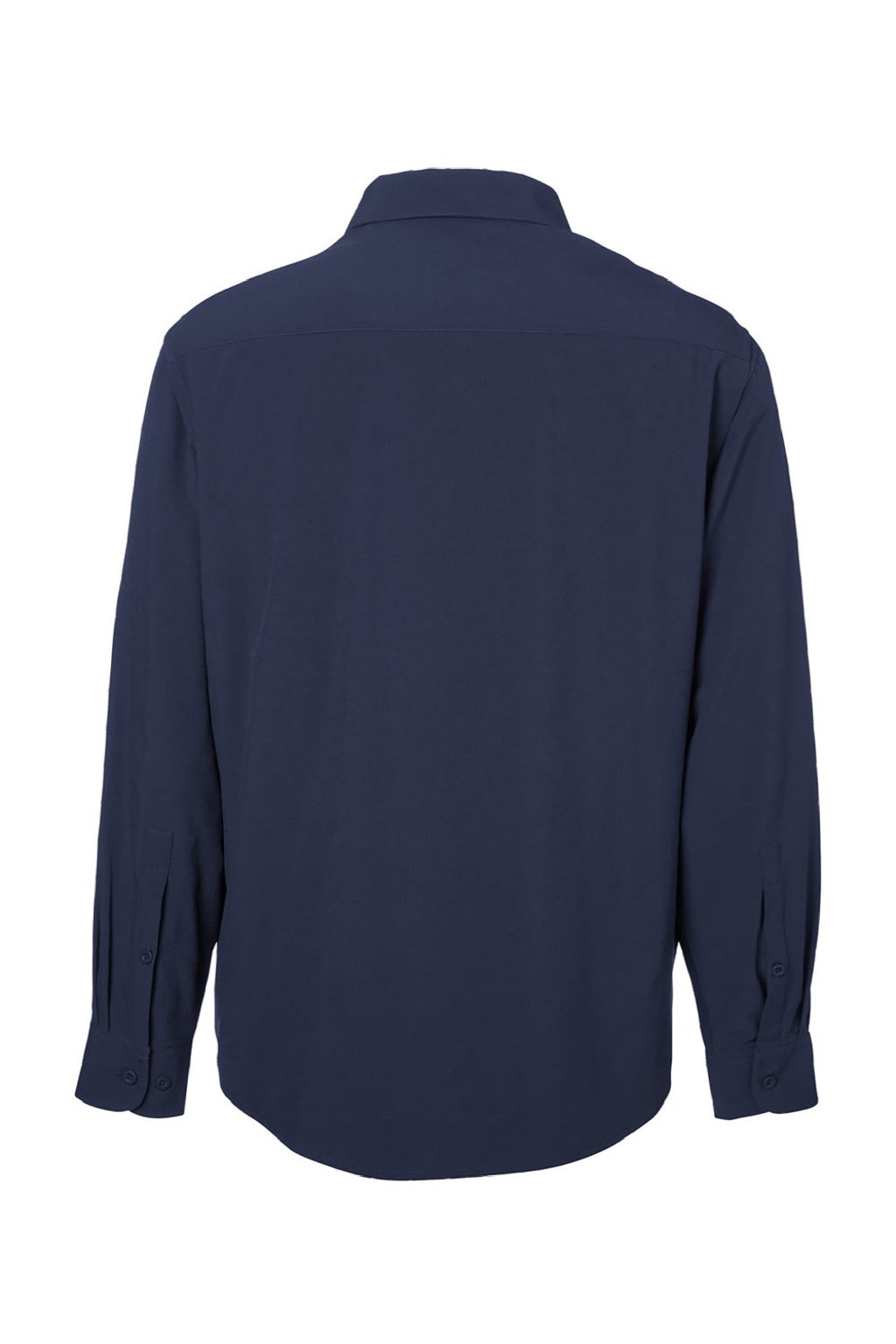 Core 365 CE510L Mens Ultra UVP Marina Long Sleeve Button Down Shirt w/ Double Pockets Classic Navy Blue Flat Back