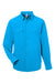 Core 365 CE510L Mens Ultra UVP Marina Long Sleeve Button Down Shirt w/ Double Pockets Electric Blue Flat Front