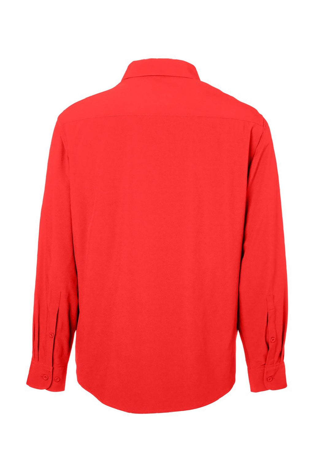 Core 365 CE510L Mens Ultra UVP Marina Long Sleeve Button Down Shirt w/ Double Pockets Marina Red Flat Back