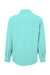 Core 365 CE510L Mens Ultra UVP Marina Long Sleeve Button Down Shirt w/ Double Pockets Sea Glass Blue Flat Back