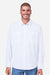 Core 365 CE510L Mens Ultra UVP Marina Long Sleeve Button Down Shirt w/ Double Pockets White Model Front