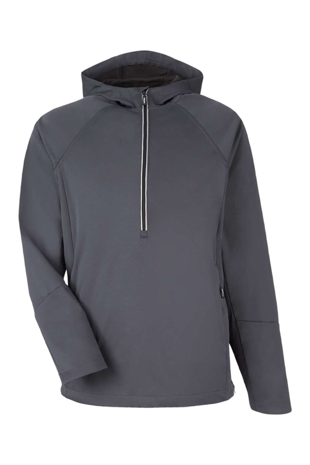 Core 365 CE711 Mens Techno Lite 1/4 Zip Hooded Anorak Jacket Carbon Grey Flat Front