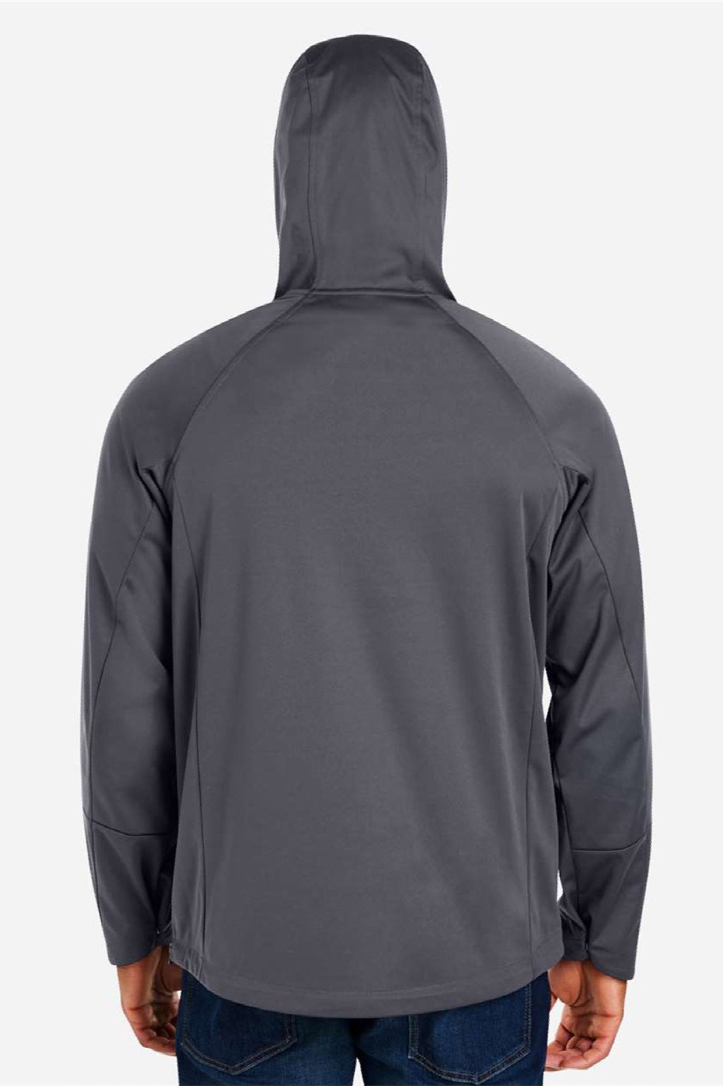 Core 365 CE711 Mens Techno Lite 1/4 Zip Hooded Anorak Jacket Carbon Grey Model Back
