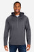 Core 365 CE711 Mens Techno Lite 1/4 Zip Hooded Anorak Jacket Carbon Grey Model Front