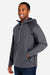 Core 365 CE711 Mens Techno Lite 1/4 Zip Hooded Anorak Jacket Carbon Grey Model Side