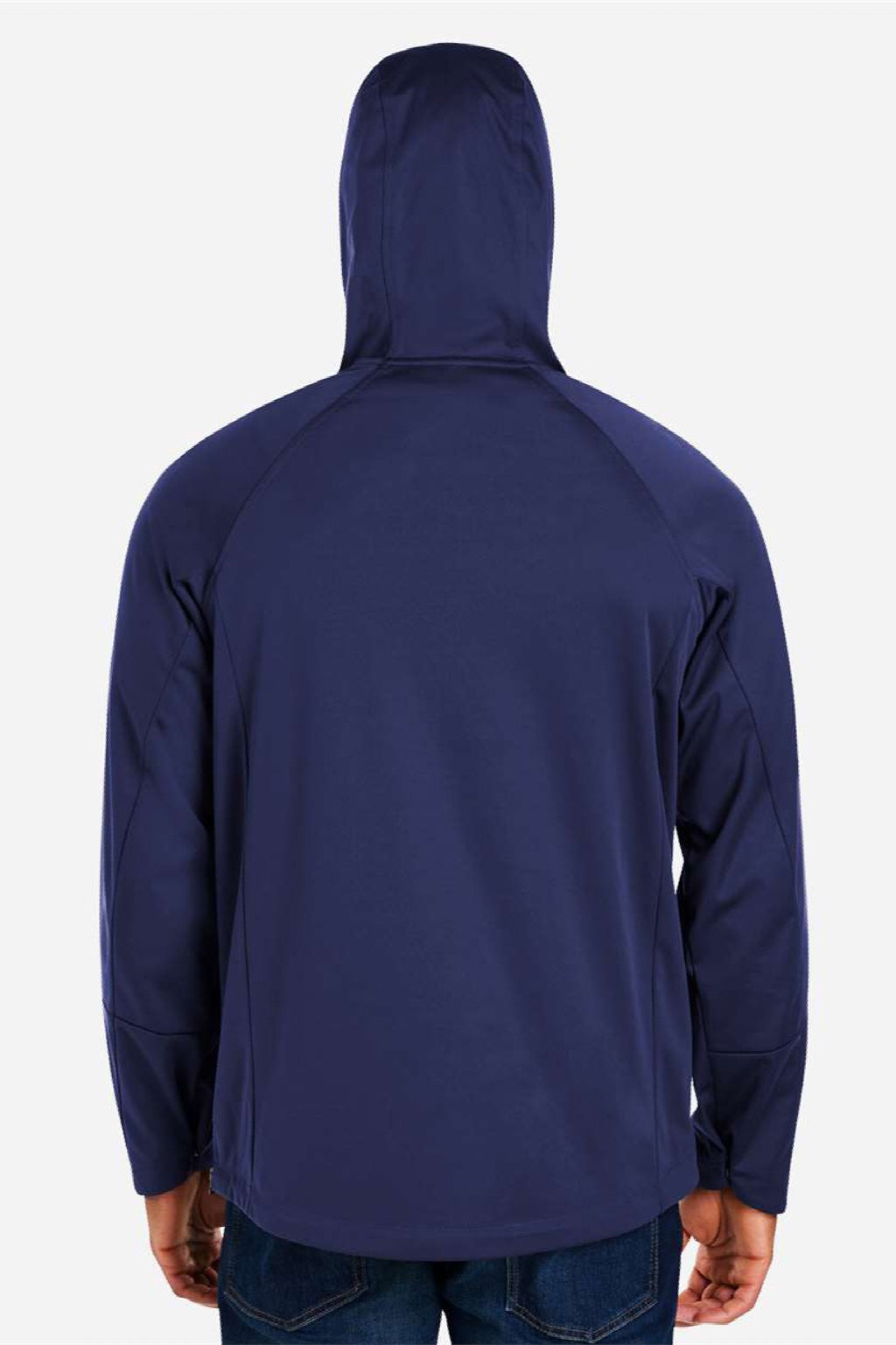 Core 365 CE711 Mens Techno Lite 1/4 Zip Hooded Anorak Jacket Classic Navy Blue Model Back