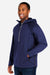 Core 365 CE711 Mens Techno Lite 1/4 Zip Hooded Anorak Jacket Classic Navy Blue Model Side