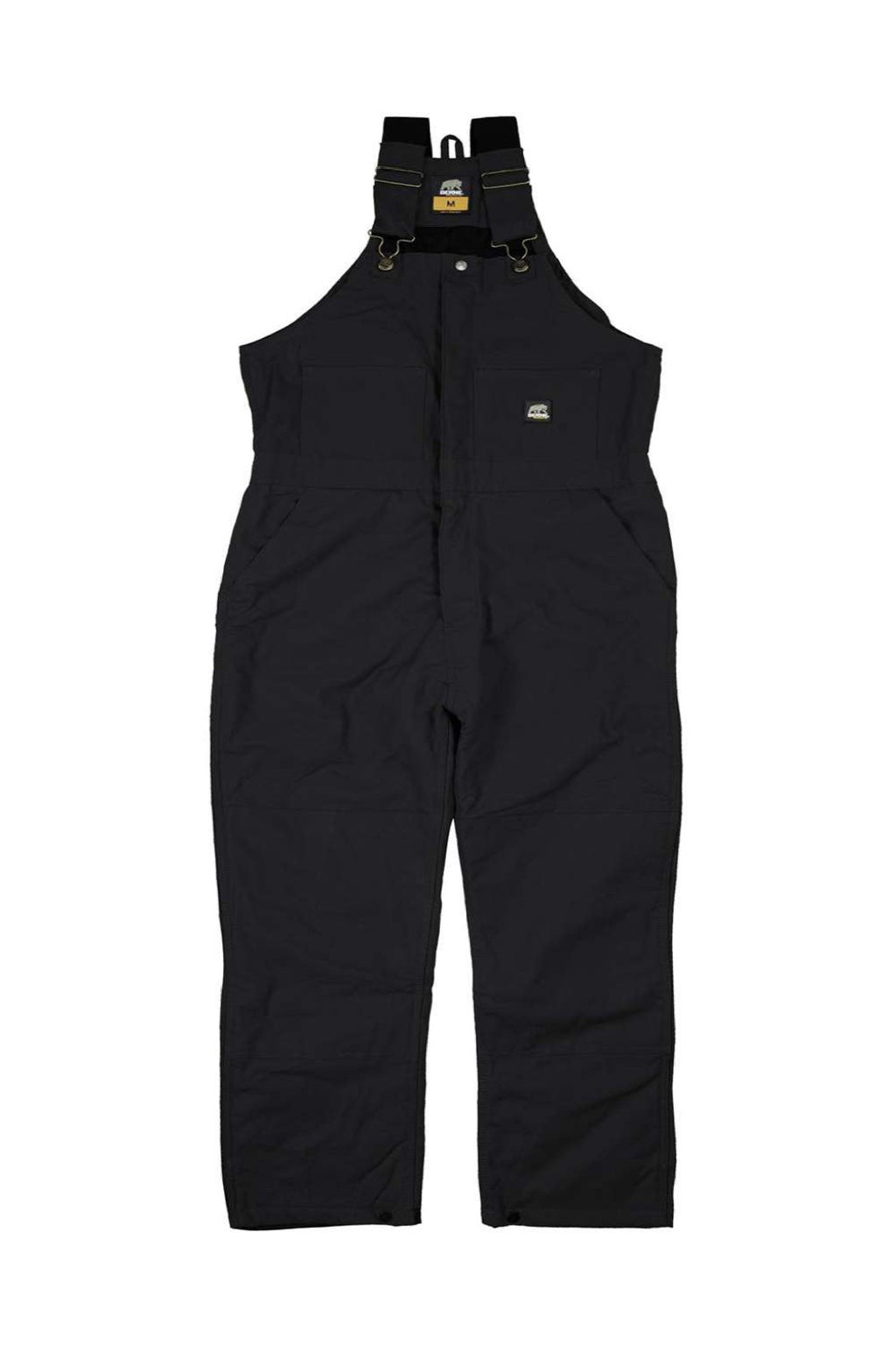 Berne B415 Mens Heritage Insulated Bib Overalls Black Flat Front