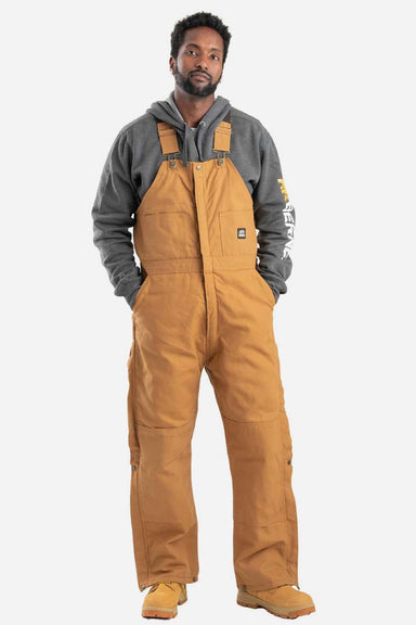 Berne B415 Mens Heritage Insulated Bib Overalls Duck Brown Model Front