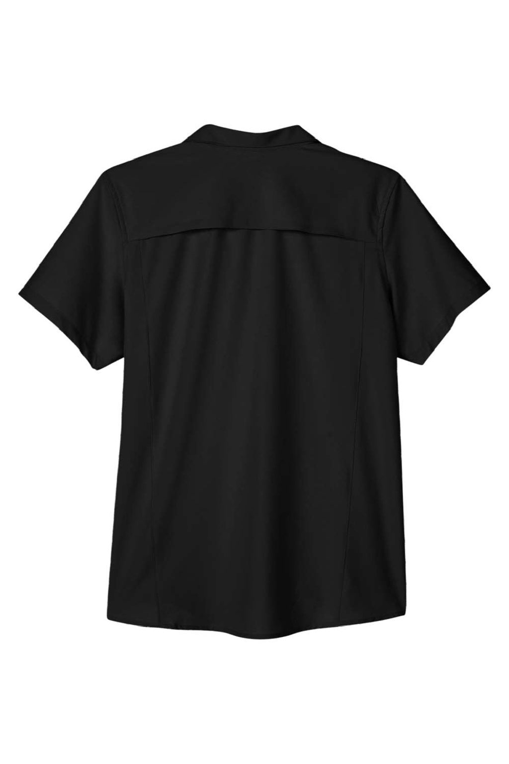 Core 365 CE510W Womens Ultra UVP Marina Short Sleeve Button Down Shirt Black Flat Back