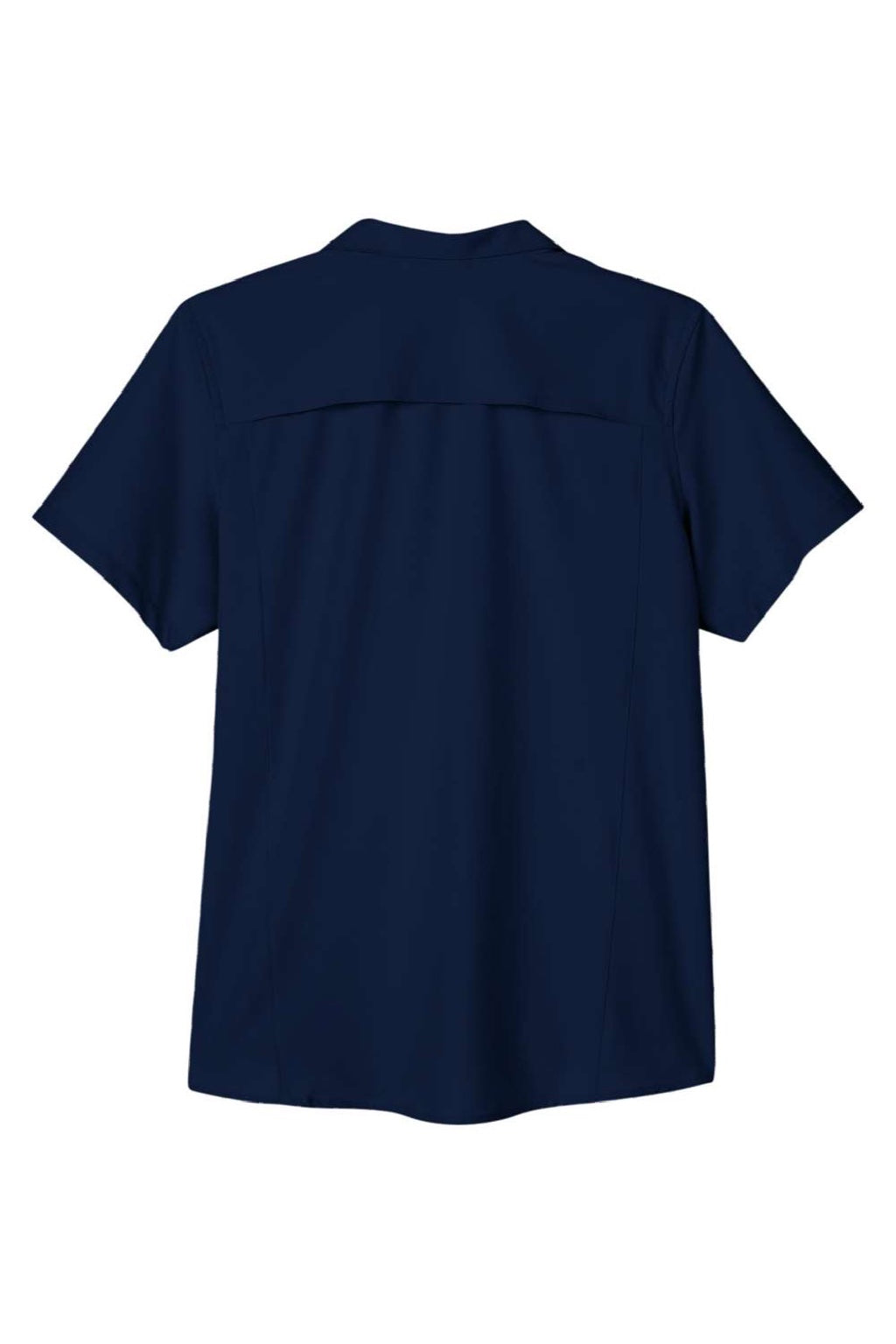 Core 365 CE510W Womens Ultra UVP Marina Short Sleeve Button Down Shirt Classic Navy Blue Flat Back