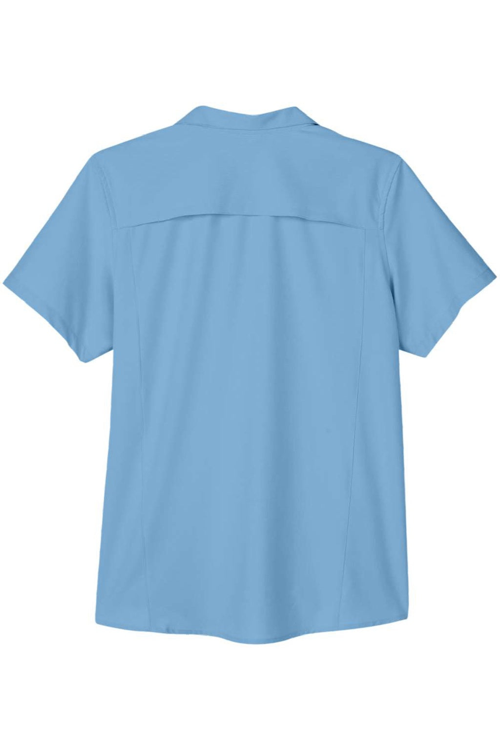 Core 365 CE510W Womens Ultra UVP Marina Short Sleeve Button Down Shirt Columbia Blue Flat Back