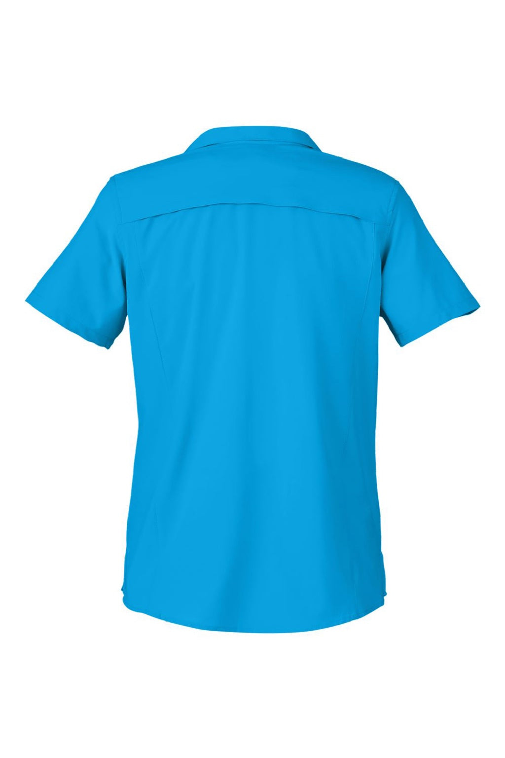 Core 365 CE510W Womens Ultra UVP Marina Short Sleeve Button Down Shirt Electric Blue Flat Back