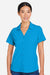 Core 365 CE510W Womens Ultra UVP Marina Short Sleeve Button Down Shirt Electric Blue Model Front