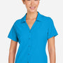 Core 365 Womens Marina Ultra UVP Moisture Wicking Short Sleeve Button Down Shirt - Electric Blue - Coming Soon