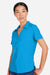 Core 365 CE510W Womens Ultra UVP Marina Short Sleeve Button Down Shirt Electric Blue Model Side