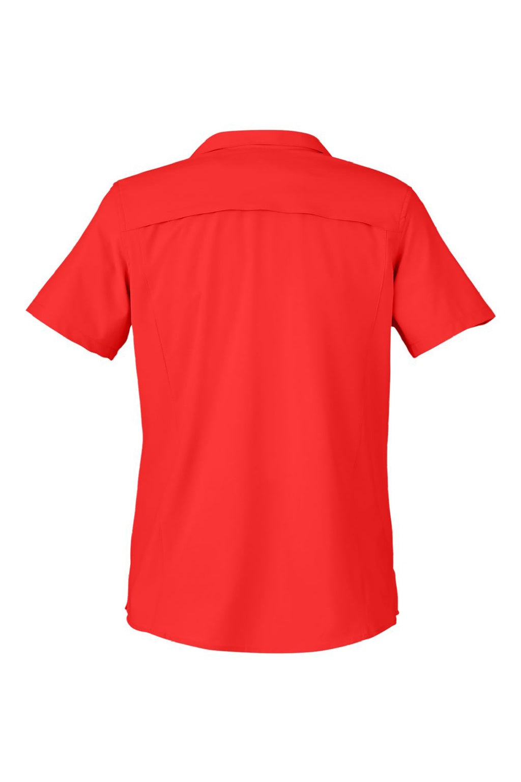 Core 365 CE510W Womens Ultra UVP Marina Short Sleeve Button Down Shirt Marina Red Flat Back