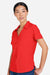 Core 365 CE510W Womens Ultra UVP Marina Short Sleeve Button Down Shirt Marina Red Model Side