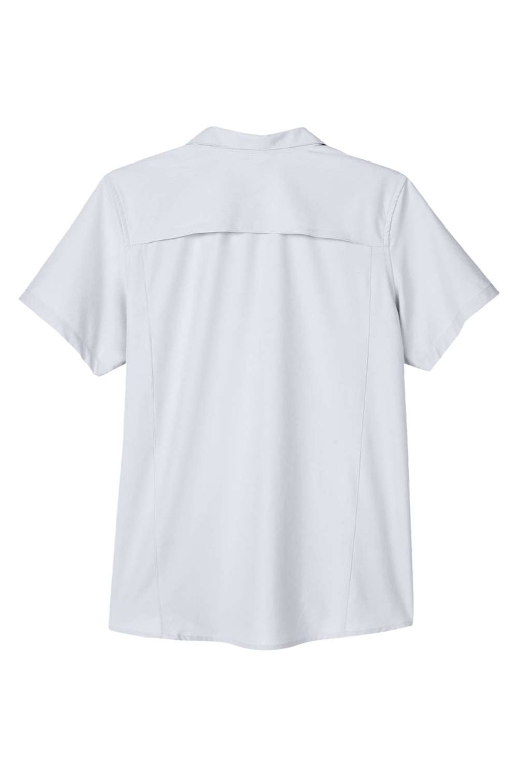 Core 365 CE510W Womens Ultra UVP Marina Short Sleeve Button Down Shirt Platinum Grey Flat Back