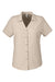 Core 365 CE510W Womens Ultra UVP Marina Short Sleeve Button Down Shirt Stone Brown Flat Front