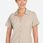 Core 365 Womens Marina Ultra UVP Moisture Wicking Short Sleeve Button Down Shirt - Stone Brown - Coming Soon
