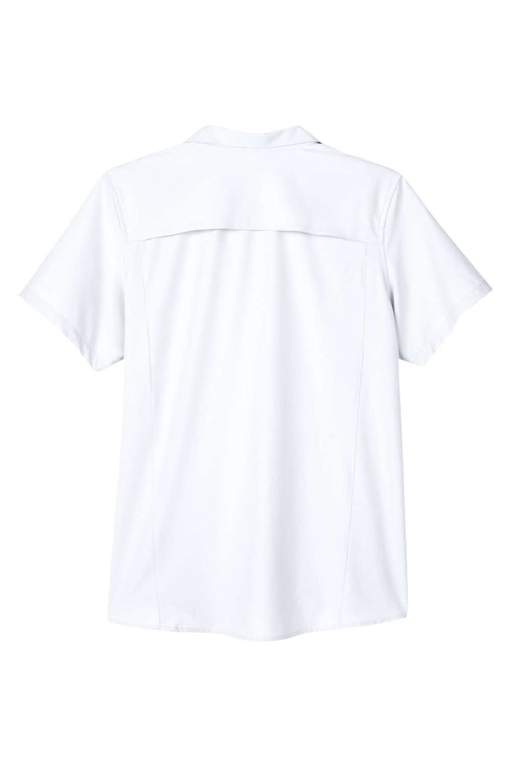 Core 365 CE510W Womens Ultra UVP Marina Short Sleeve Button Down Shirt White Flat Back