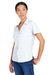 Core 365 CE510W Womens Ultra UVP Marina Short Sleeve Button Down Shirt White Model Side