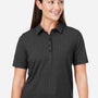Devon & Jones Womens CrownLux Geo Performance Moisture Wicking Short Sleeve Polo Shirt - Black/Graphite Grey - Coming Soon