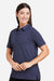 Devon & Jones DG101W Womens Crownlux Performance Geo Short Sleeve Polo Shirt Navy Blue/French Blue Model Side