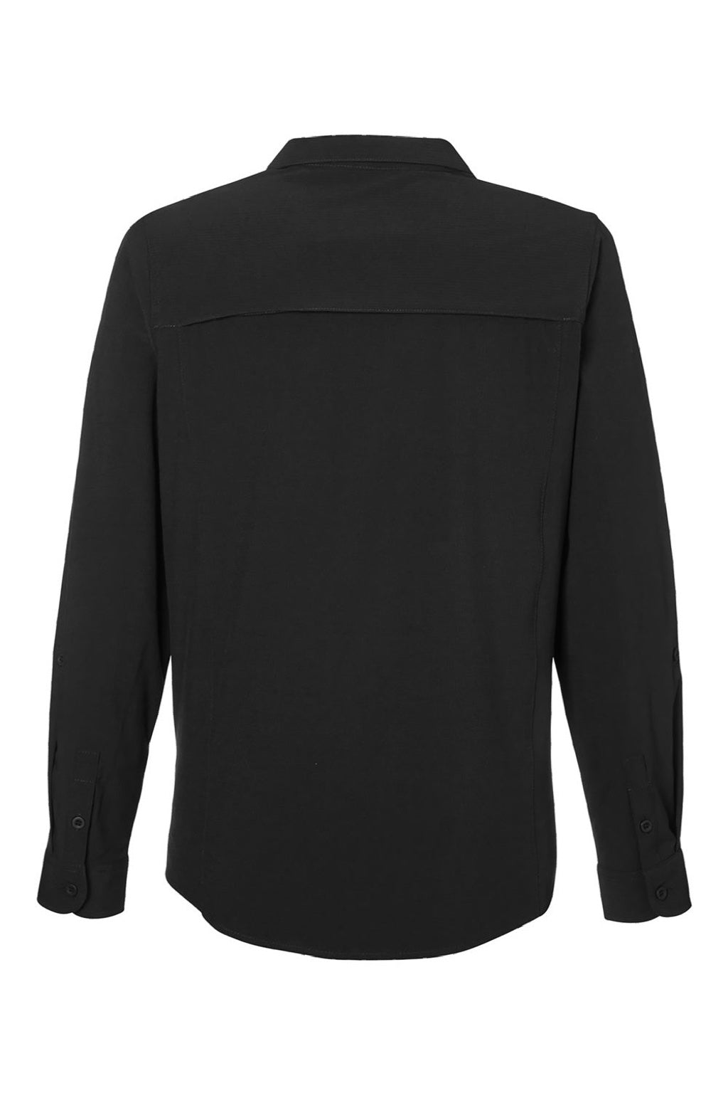 Core 365 CE510LW Womens Ultra UVP Marina Long Sleeve Button Down Shirt Black Flat Back