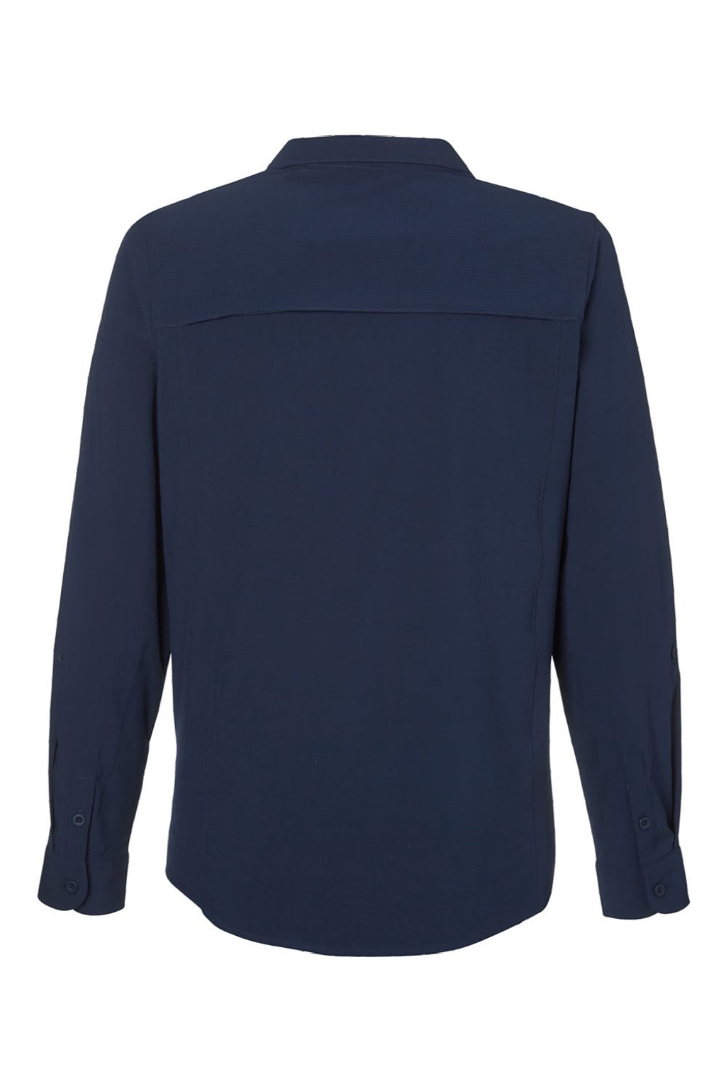 Core 365 CE510LW Womens Ultra UVP Marina Long Sleeve Button Down Shirt Classic Navy Blue Flat Back