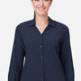 Core 365 Womens Ultra UVP Marina Moisture Wicking Long Sleeve Button Down Shirt - Classic Navy Blue - Coming Soon