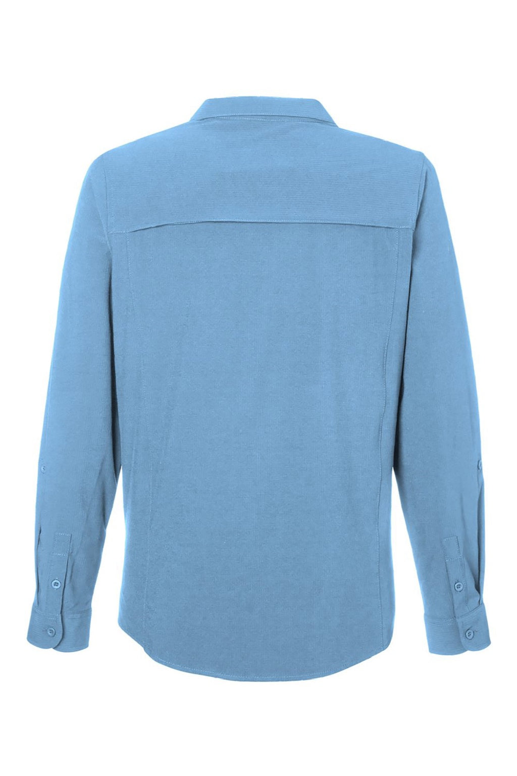 Core 365 CE510LW Womens Ultra UVP Marina Long Sleeve Button Down Shirt Columbia Blue Flat Back