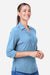 Core 365 CE510LW Womens Ultra UVP Marina Long Sleeve Button Down Shirt Columbia Blue Model Side