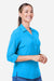 Core 365 CE510LW Womens Ultra UVP Marina Long Sleeve Button Down Shirt Electric Blue Model Side
