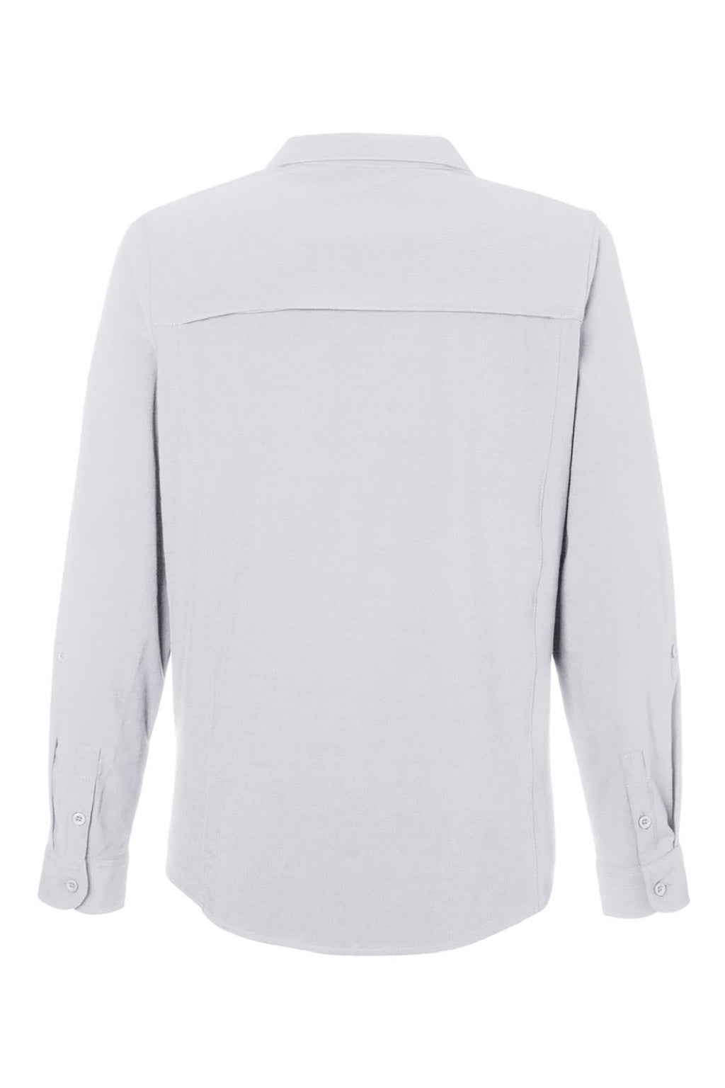 Core 365 CE510LW Womens Ultra UVP Marina Long Sleeve Button Down Shirt Platinum Grey Flat Back