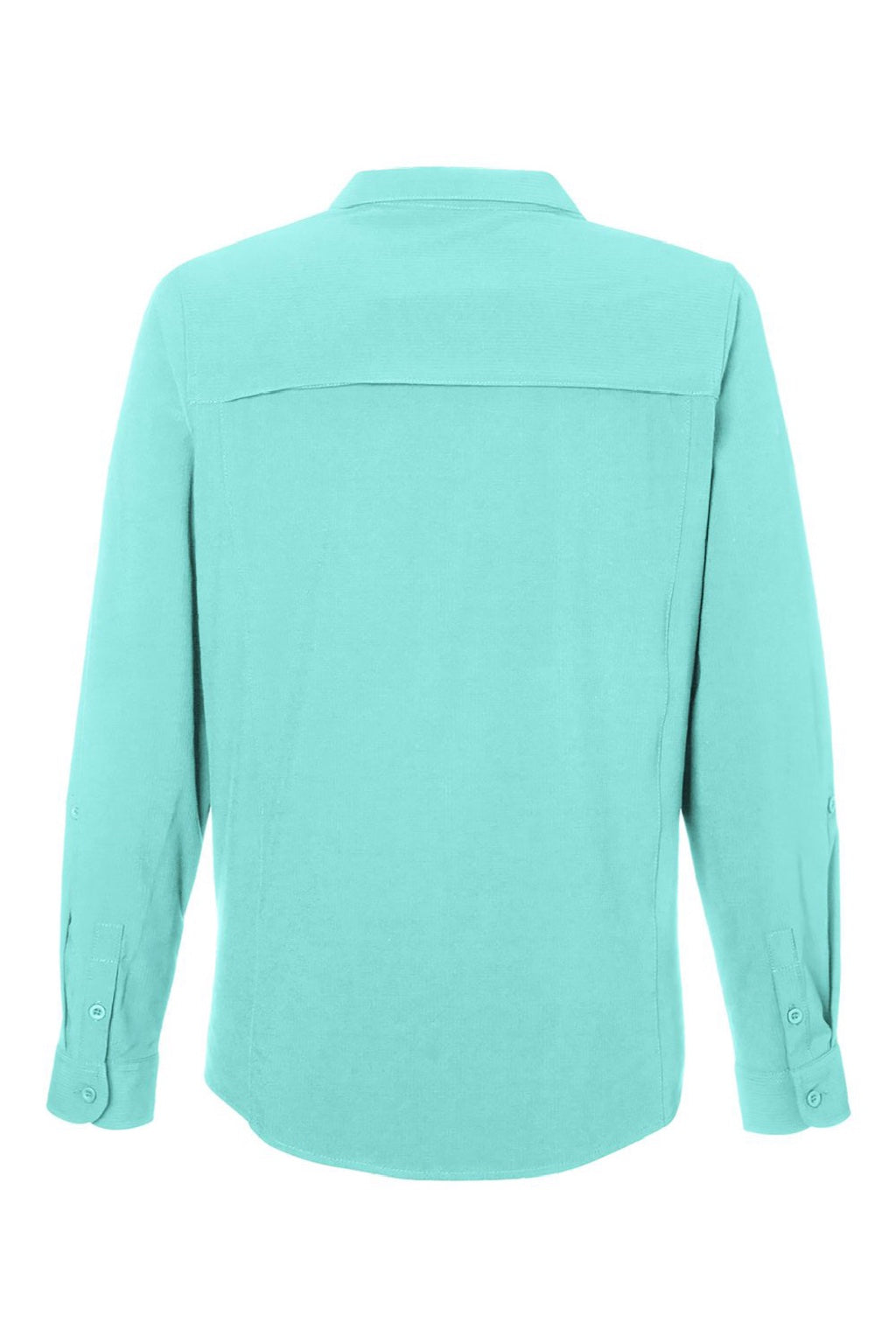 Core 365 CE510LW Womens Ultra UVP Marina Long Sleeve Button Down Shirt Sea Glass Blue Flat Back