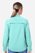 Core 365 CE510LW Womens Ultra UVP Marina Long Sleeve Button Down Shirt Sea Glass Blue Model Back