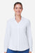 Core 365 CE510LW Womens Ultra UVP Marina Long Sleeve Button Down Shirt White Model Front