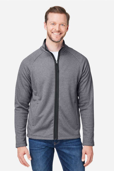 Core 365 CE72 Mens Venture Heathered Stripe Full Zip Jacket Black/White Model Front